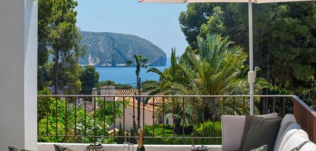 MO 638 Luxus Ferienhaus für 6 Personen in Moraira Blanca, privater Pool & Meerblick