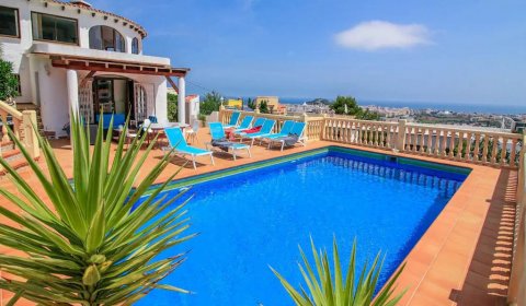 DE 928 Exklusives Ferienhaus für 10 Personen mit privatem Pool und Meerblick bei Dénia an der Costa Blanca