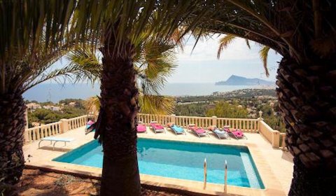 AL 816 Exclusiva casa de vacaciones para 8 personas con piscina privada y vistas al mar cerca de Altea en la Costa Blanca