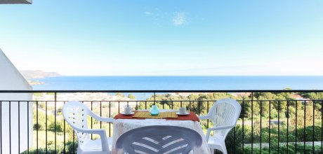 LA 109/1 Appartement pour 2/4 personnes avec vue sur la mer près de Llançà sur la Costa Brava en Espagne