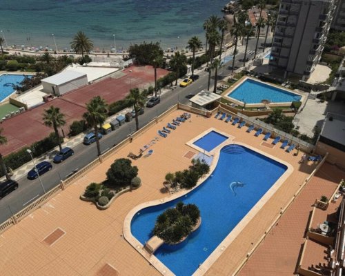 Appartement mit Schwimmbad und Meerblick in Calpe am Peñón de Ifach in Spanien